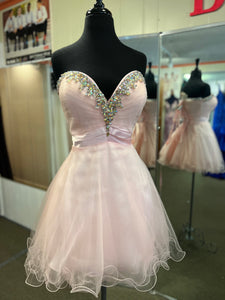 A9 Strapless pink tulle dress