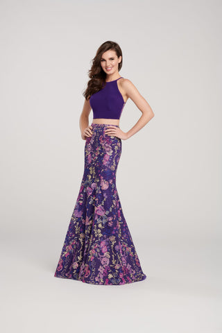 KE11911320 - Two Pieces Purple Prom Dress
