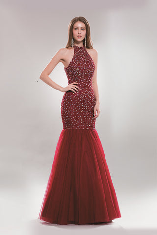 KA401023 - Simple Red Prom Dress